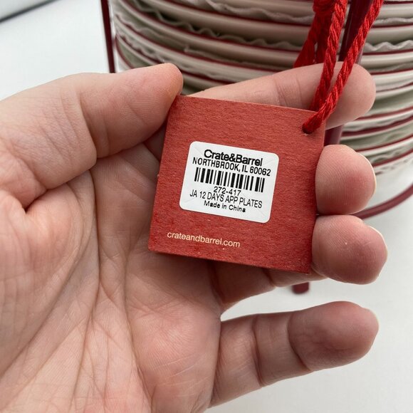 Crate & Barrel Joan Anderson 12 Days of Christmas Appetizer Plates with Stand, S - Picture 16 of 16